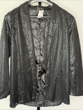 Men's Black Sequin Shawl Collar Blazer Jacket
